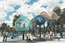 В Калининграде ищут подрядчика для благоустройства «космической» детской площадки в парке Гагарина